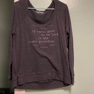 Maurice’s, dark grey, long sleeved top.